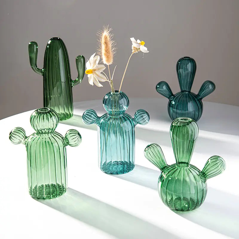 Moderne transparante cactusglazen vaas voor kamerdecoratie