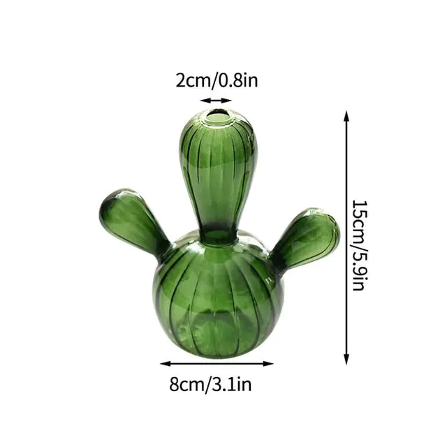 Moderne transparante cactusglazen vaas voor kamerdecoratie