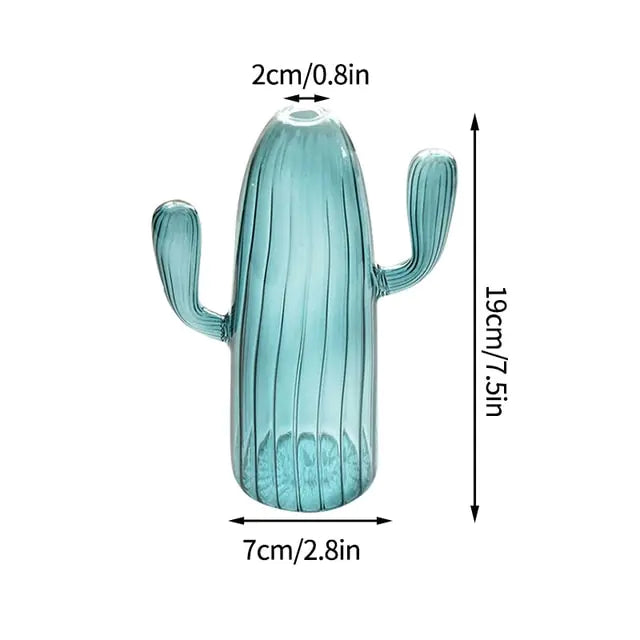 Moderne transparante cactusglazen vaas voor kamerdecoratie